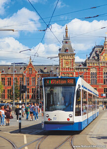 ansichtkaart tram in Amsterdam