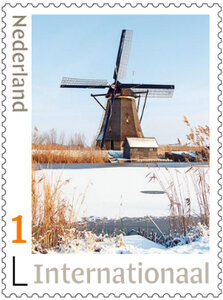 Postzegels 5 x Internationaal molen