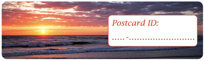 Postcrossing postcard ID stickers - 6x zonsondergang