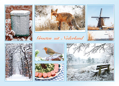 Ansichtkaart Groeten uit Nederland winter