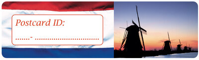 Postcard ID stickers - 6x Nederlandse vlag en Kinderdijk