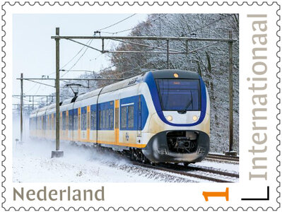 Internationaal Postzegels - 5 x trein in de winter