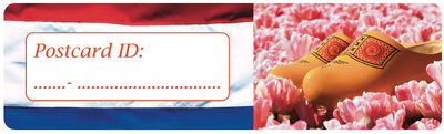 Postcard ID stickers - 6x Nederlandse vlag en klompen