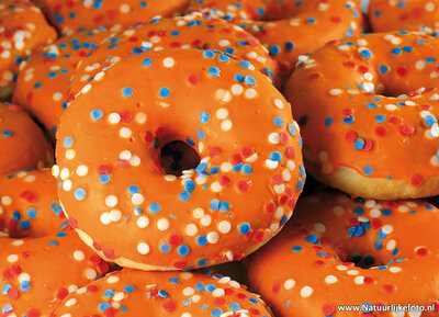 Oranje donuts ansichtkaart