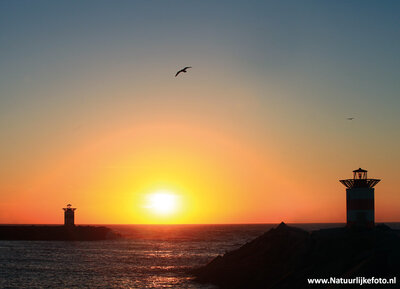 ansichtkaart zonsondergang Scheveningen